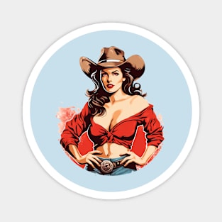 Retro vintage cowgirl Magnet